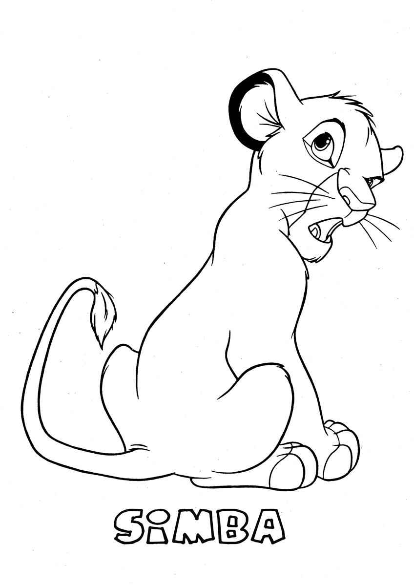 Simba the lion king coloring page