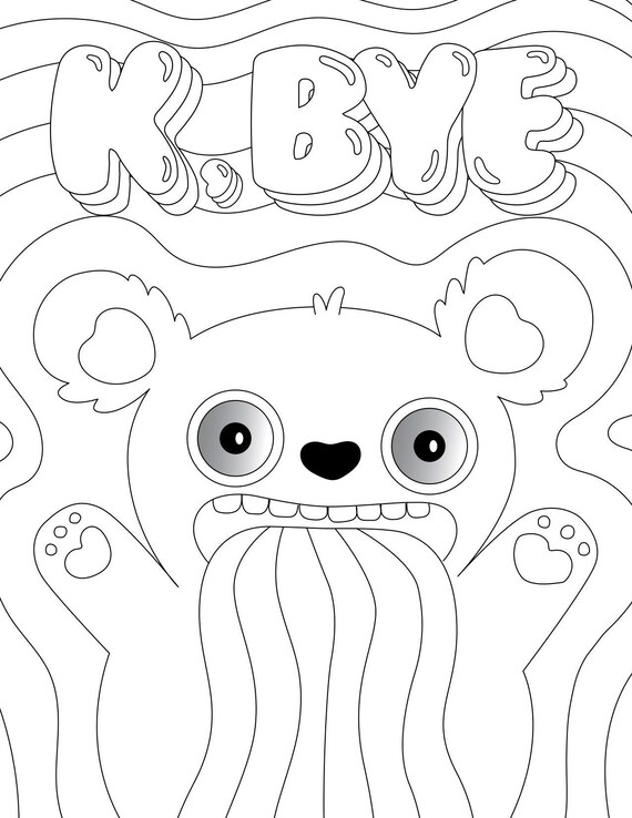 Potty mouth kawaii adult coloring page k bye printable