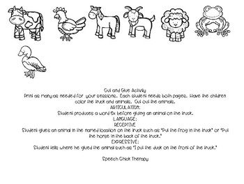 Little blue truck inspired activity for speech therapy by speech chick therapy