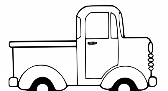 Perfect little blue truck coloring pages clipart black