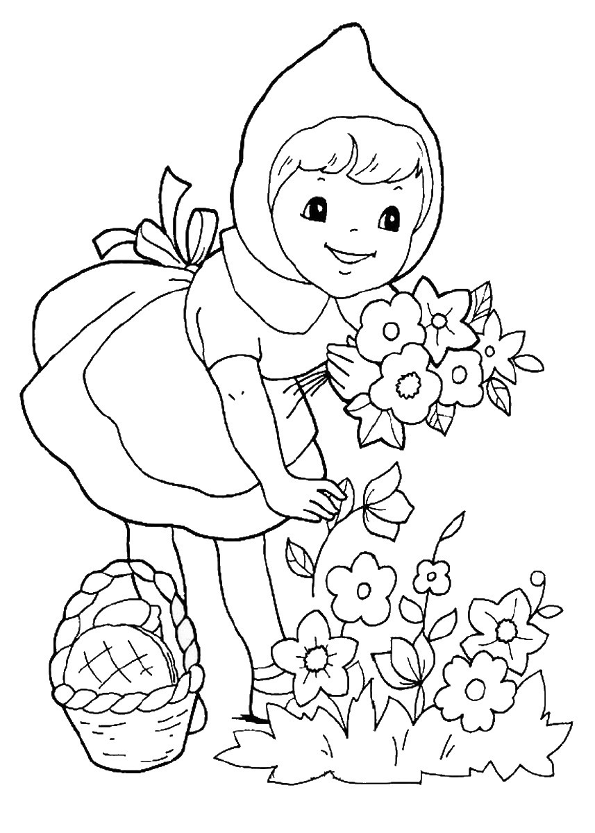 Little red riding hood coloring pages â birthday printable