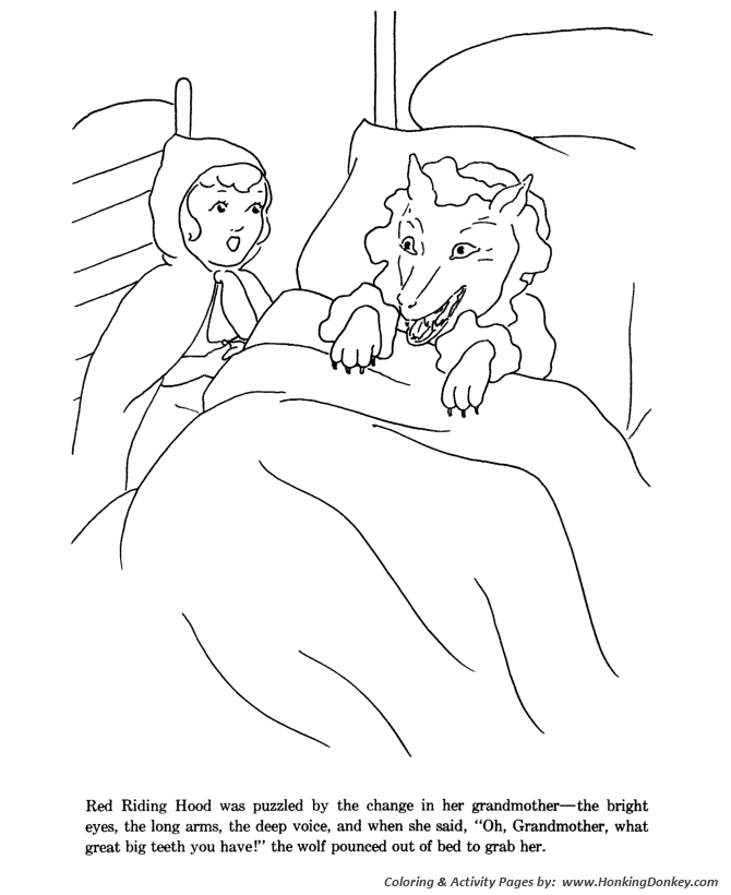 Little red riding hood fairy tale story coloring pages little red riding hood wolf story