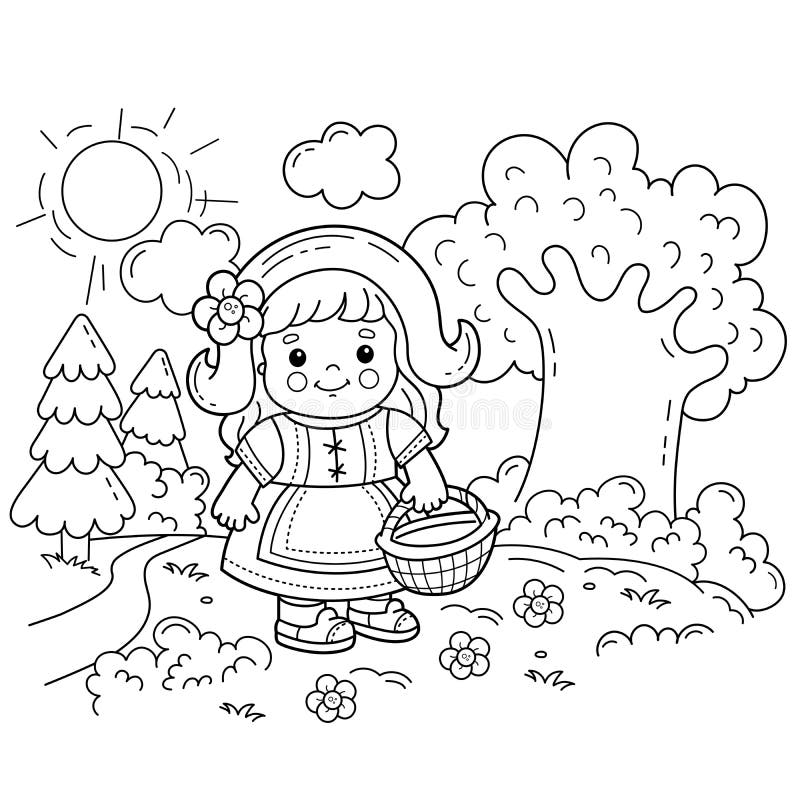 Red riding hood coloring stock illustrations â red riding hood coloring stock illustrations vectors clipart