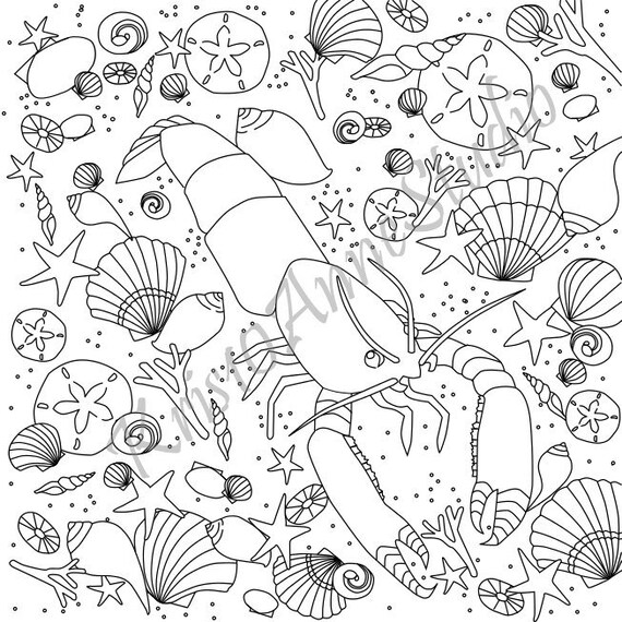 Printable lobster coloring page download now