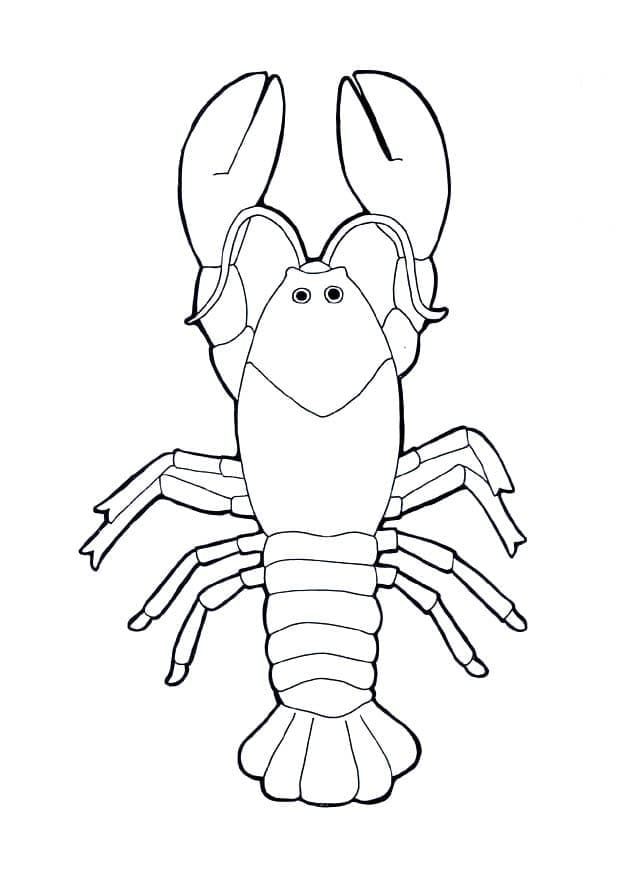 Easy lobster coloring page