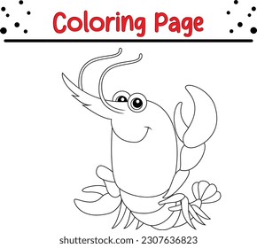 Lobster coloring page kids sea animal stock vector royalty free