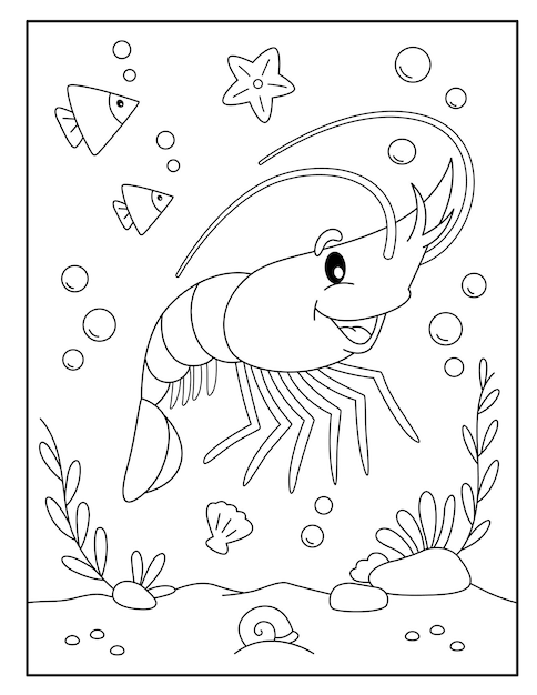 Premium vector lobster coloring pages for kids