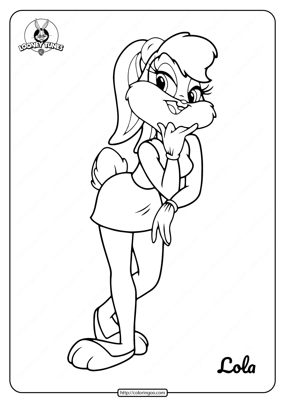 Free printable looney tunes lola coloring pages