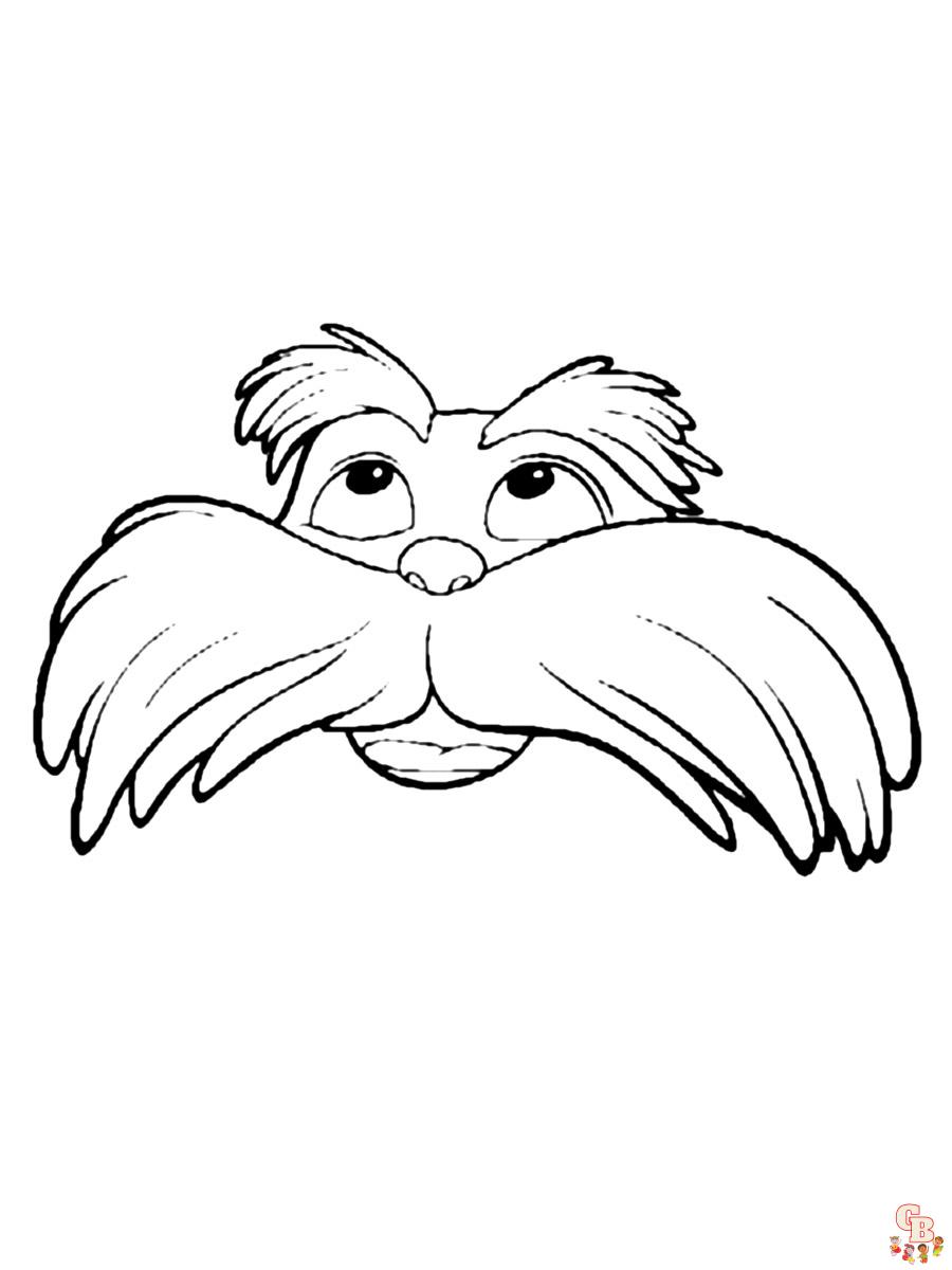 Free and easy lorax coloring pages for kids