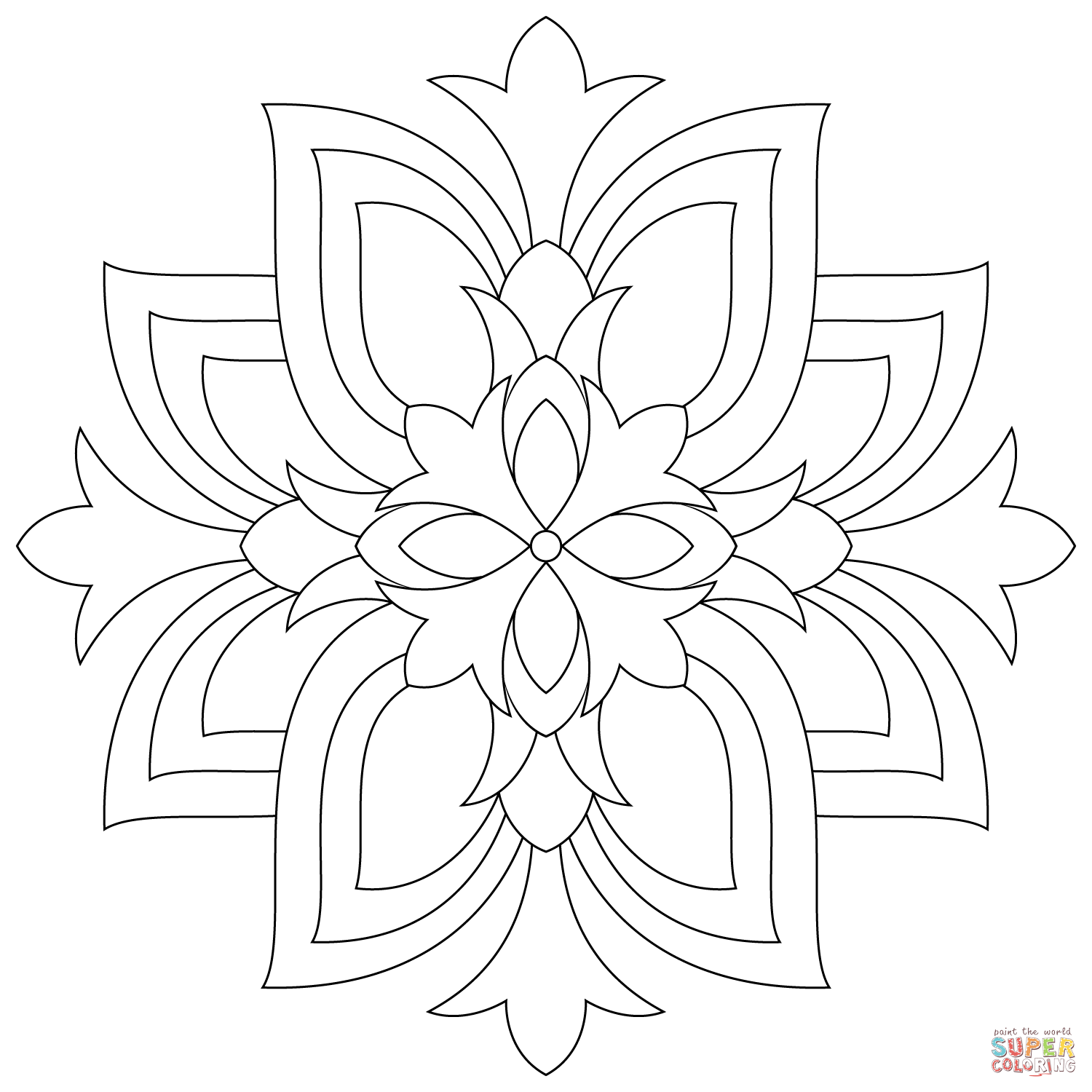 Lotus mandala coloring page free printable coloring pages