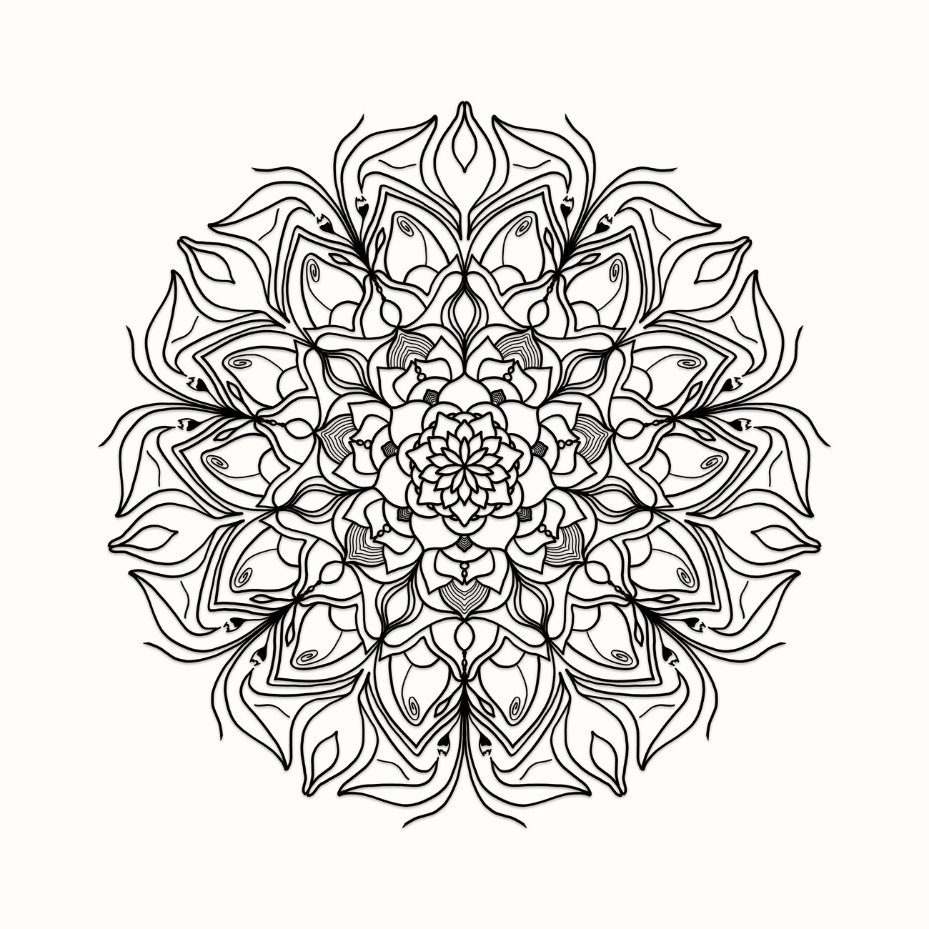 Wall art print lotus flower mandala