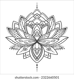Mandala lotus flower adult coloring book stock vector royalty free