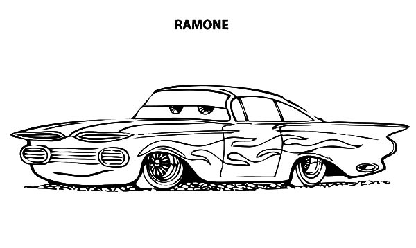 Disney cars ramone lowrider cars coloring pages