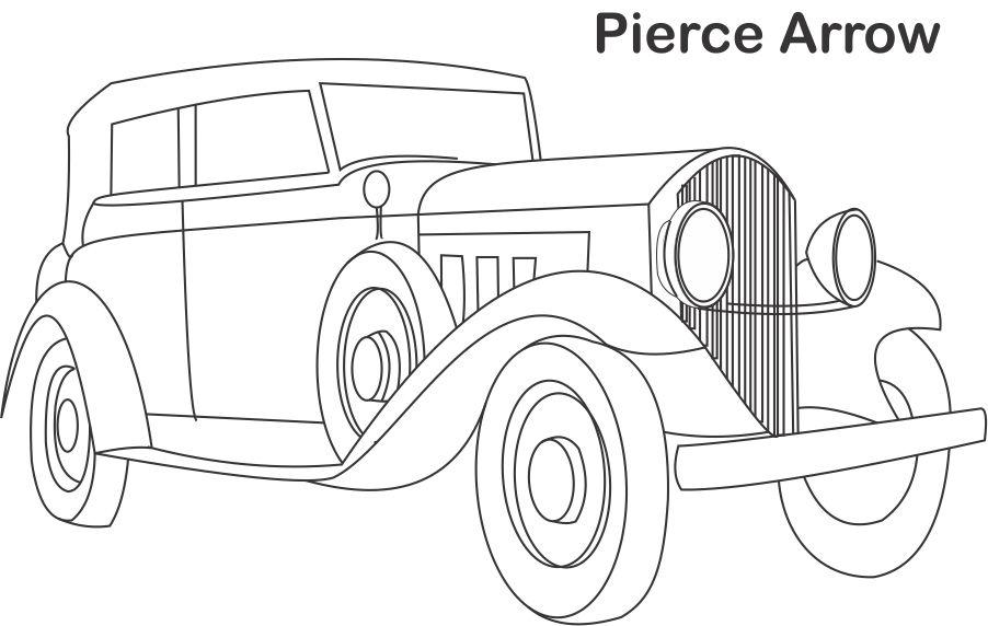 Pierce arrow car coloring page for kids