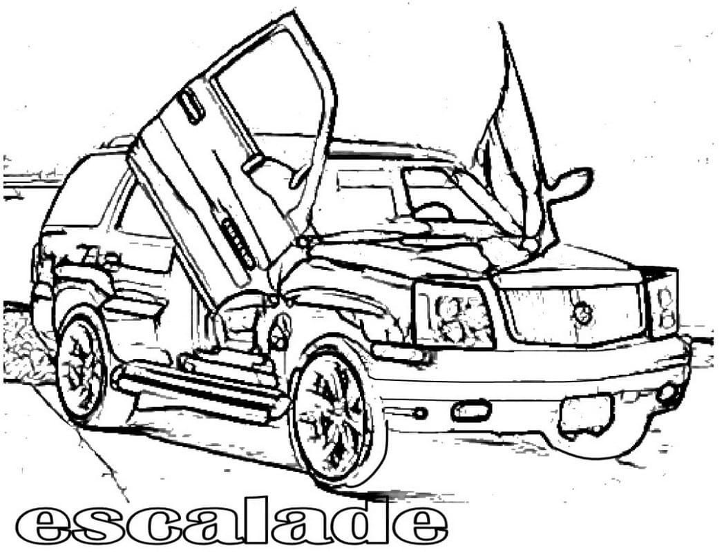 Free cadillac escalade coloring page
