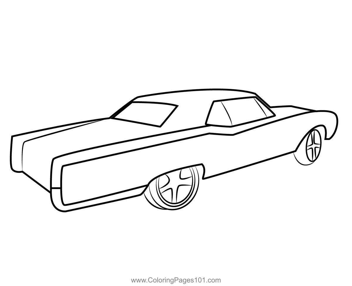 Black car coloring page for kids