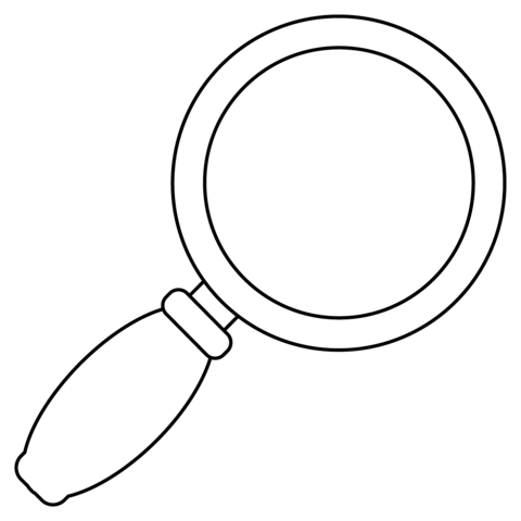 Magnifying glass tilted right emoji coloring page free printable coloring pages