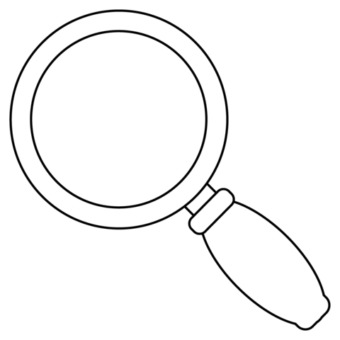 Magnifying glass tilted left emoji coloring page free printable coloring pages