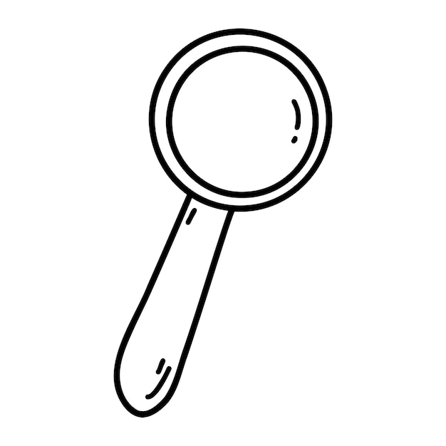 Premium vector hand drawn doodle magnifying glass icon vector sketch illustration of search symbol school supplies for print coloring page kids design logo