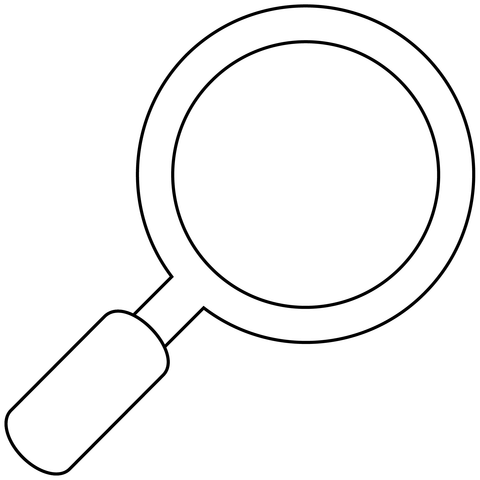 Magnifying glass tilted right emoji coloring page free printable coloring pages