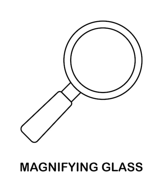 Premium vector coloring page with magnifying glass for kids