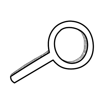 Magnifying glass icon magnifying glass icon hand drawn icon hand drawn outline magnifying glass stock illustration