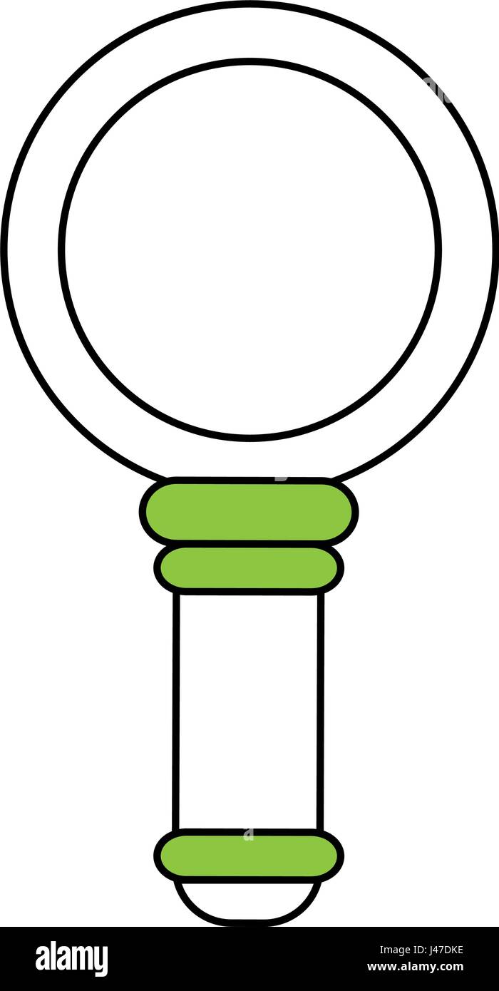 Color image cartoon magnifying glass hi