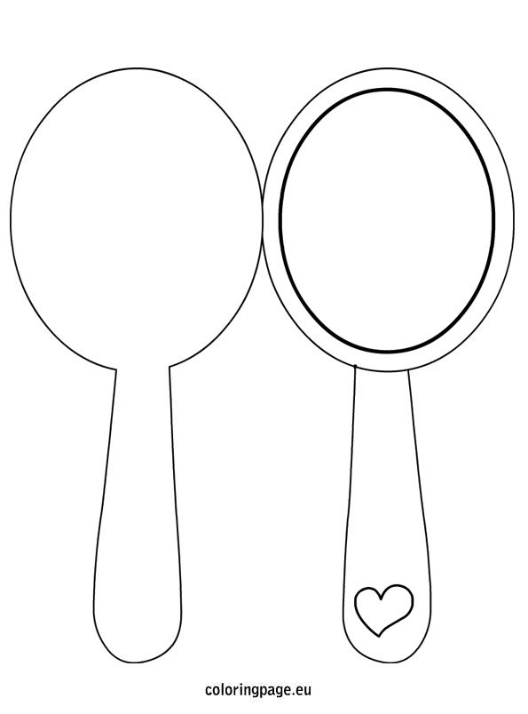 Mirror template for kids coloring page