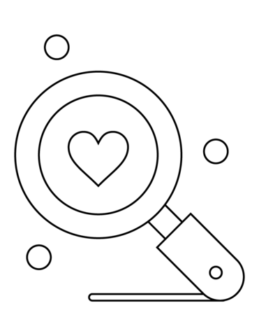 Valentines day magnifying glass coloring page free printable coloring pages