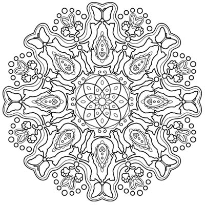 Cat mandala coloring page c