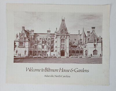 Biltmore house garden vtg asheville north carolina brochure tourist map souvenir