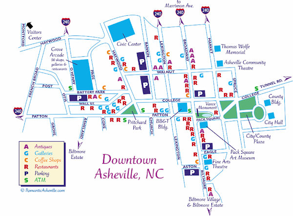 Downtown asheville nc map
