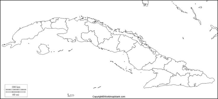Printable blank map of cuba