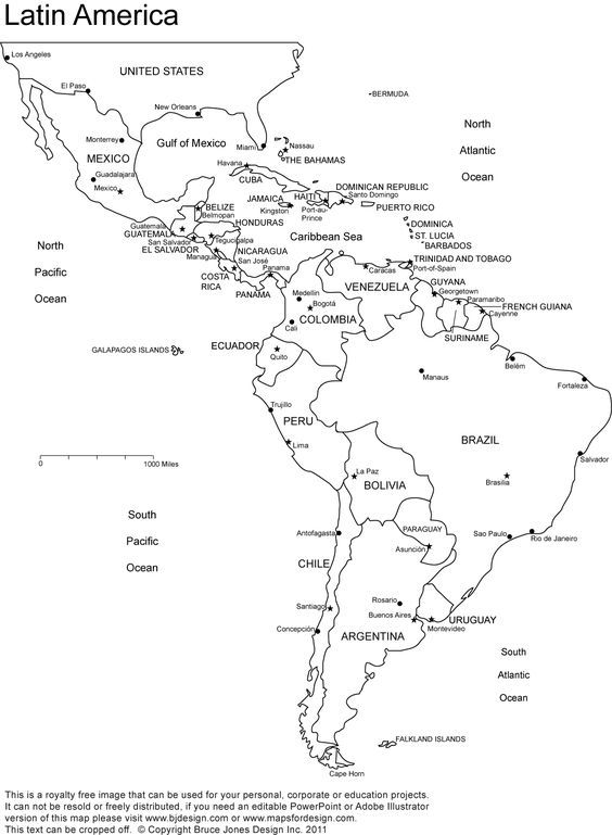Latin america printable blank map south america brazil latin america map how to speak spanish america map