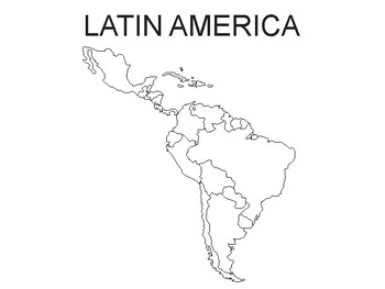 Latin america map printable latin america coloring sheet tpt