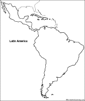 Outline map of latin america