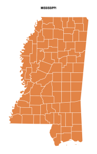 Mississippi county map editable printable state county maps