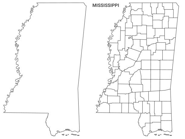 Mississippi state outline stock illustrations royalty
