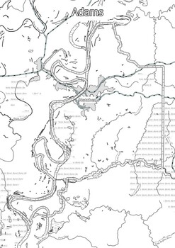 Mississippi state coloring pages map of counties highlighting rivers lakes citie