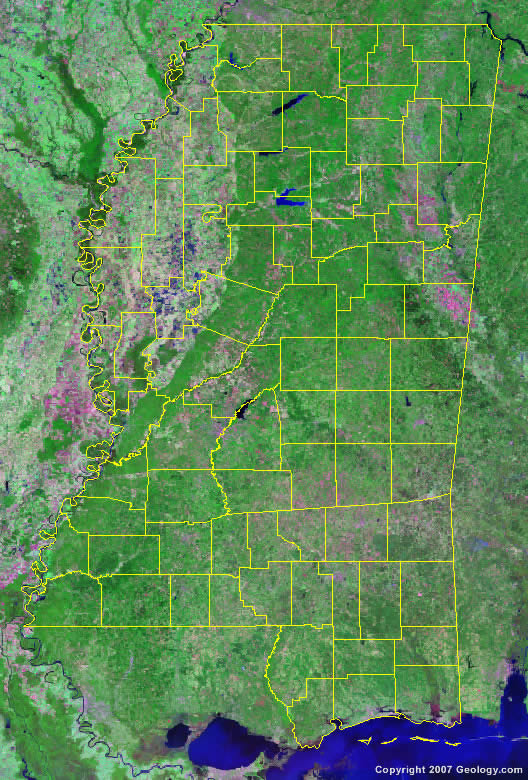 Mississippi county map