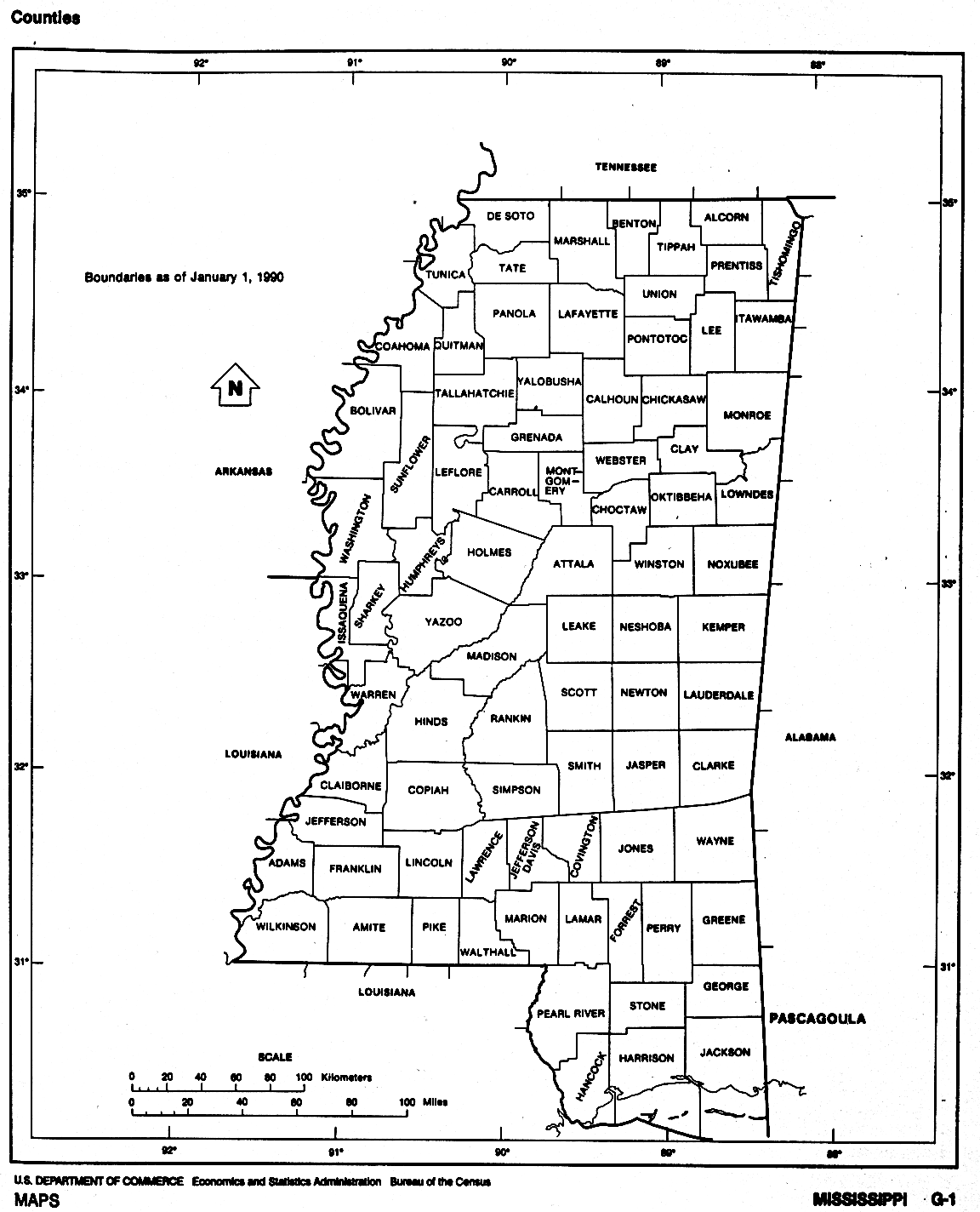 Mississippi free map