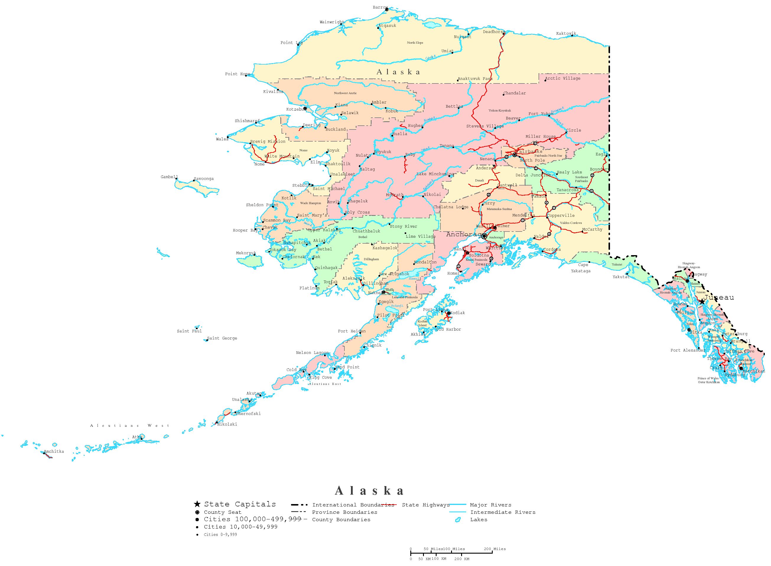 Alaska printable map