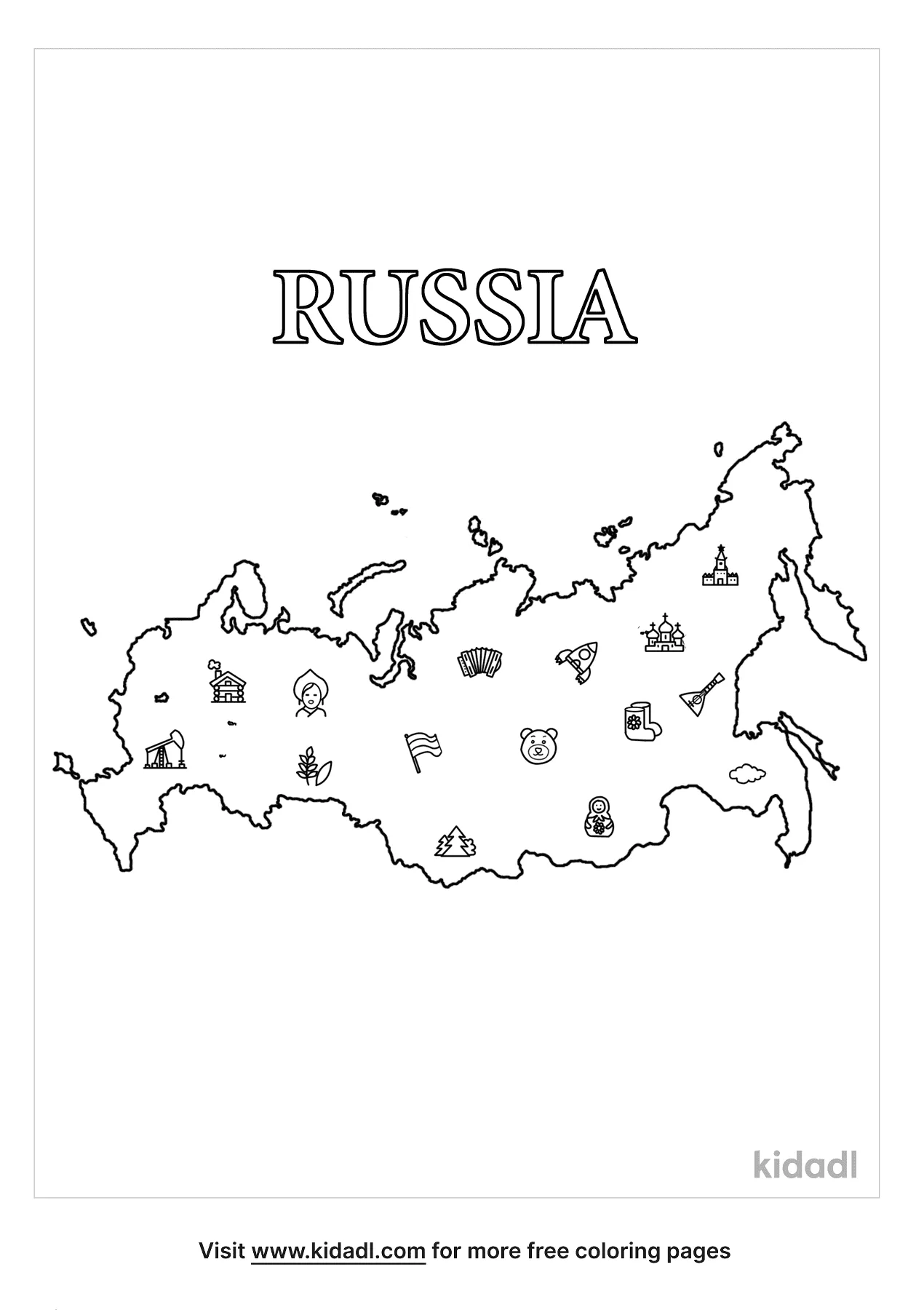 Free map of russia coloring page coloring page printables