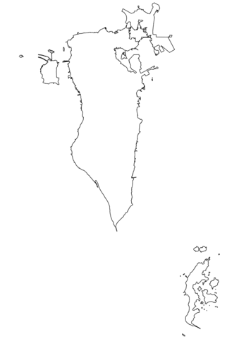 Outline map of bahrain coloring page free printable coloring pages