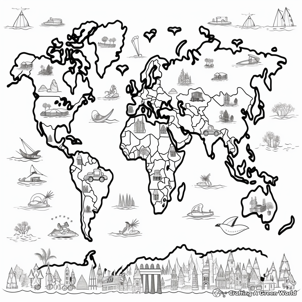 World map coloring pages