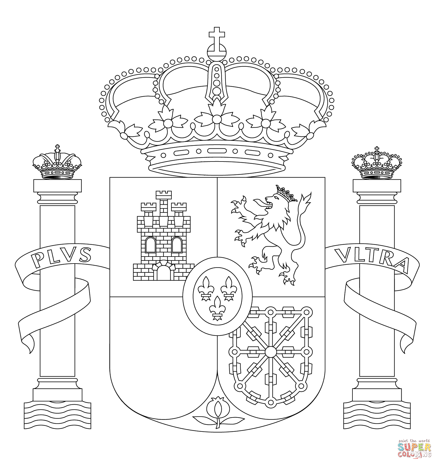 Spain coat of arms coloring page free printable coloring pages