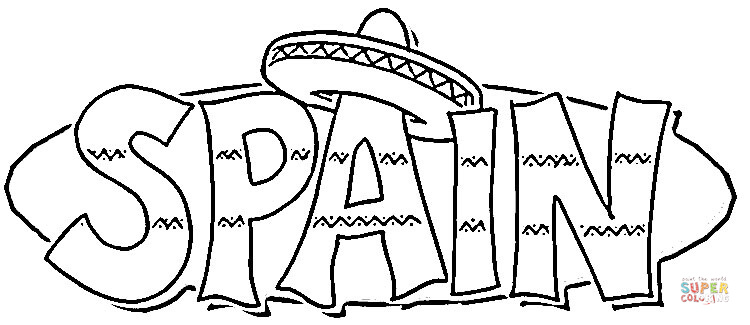 Sombrero on the spain coloring page free printable coloring pages