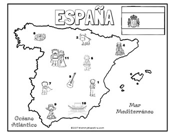Explore spain a country coloring activity by mommymaestra tpt