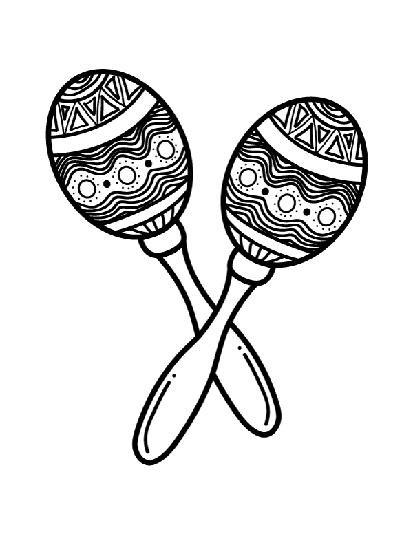 Printable maracas coloring page