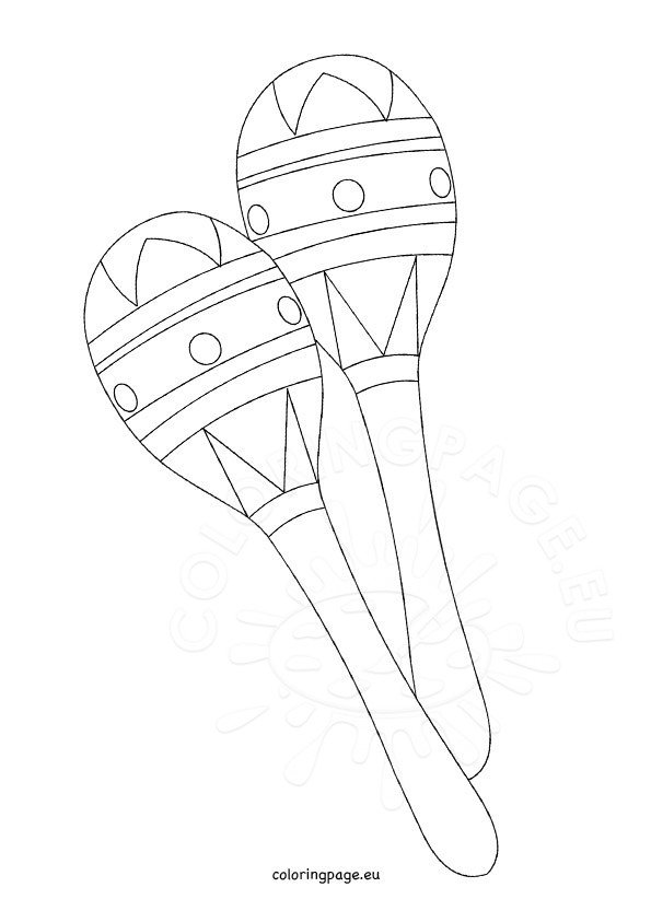 Cinco de mayo two maracas coloring page coloring page